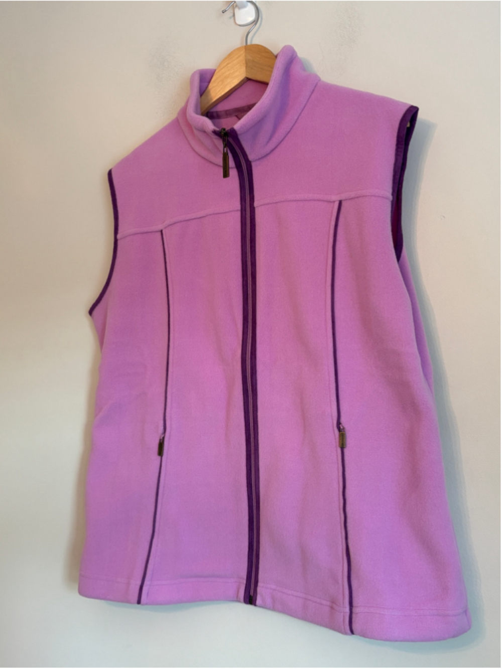 Lee Valley Of Ireland Fleece Vest Womens Size L Pink Purple Outdoor Gorpcore - Picture 2 of 11